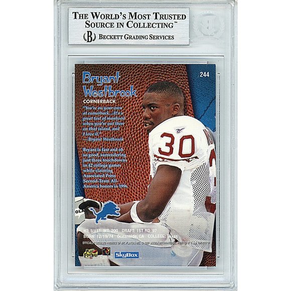 Bryant Westbrook Signed UT Longhorns 1997 Skybox Football Card Beckett Autograph - Picture 2 of 4